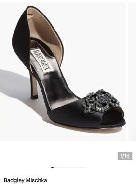 Badgley Mischka 'Salsa' Pump  rhinestone tops Black NIB Size 6